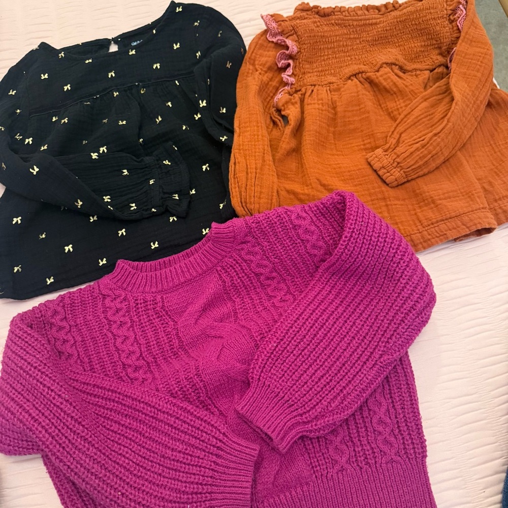 Cat & Jack Pink, Black, and Orange Kids Tops